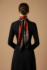 DWAEP Heritage silk scarf styled on a model