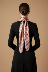 DWAEP Mood silk scarf styled on a model