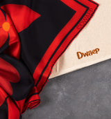 DWAEP Flowers of Dark silk scarf print and edge detail