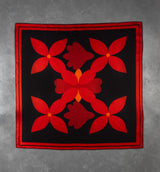DWAEP Flowers of Dark silk square scarf shown flat, full print