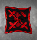 DWAEP Flowers of Dark silk scarf shown folded