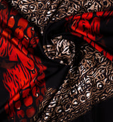 DWAEP Heritage silk twill scarf shown in a draped close-up