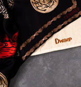 DWAEP Heritage silk scarf print and edge detail