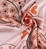 DWAEP Mood silk twill scarf shown in a draped close-up