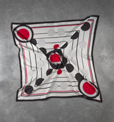 DWAEP Polka and Pop silk scarf shown folded
