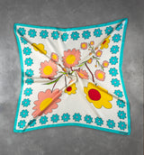 DWAEP Spring Fun silk scarf shown folded