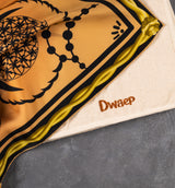 DWAEP Vajra silk scarf print and edge detail