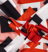 DWAEP Warmth of Clay silk twill scarf shown in a draped close-up