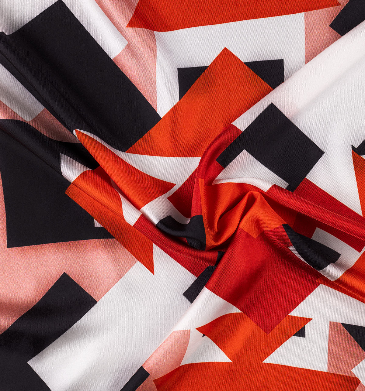 DWAEP Warmth of Clay silk twill scarf shown in a draped close-up