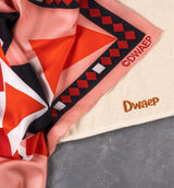 DWAEP Warmth of Clay silk scarf print and edge detail